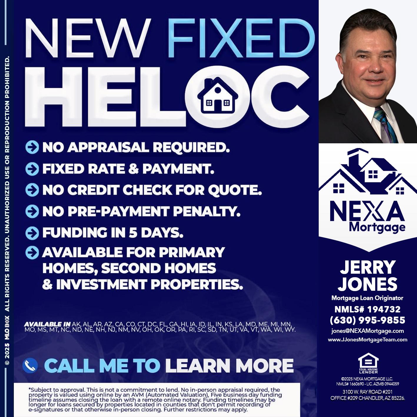 NEW FIXED HELOC - Jerry Jones -Mortgage Loan Originator