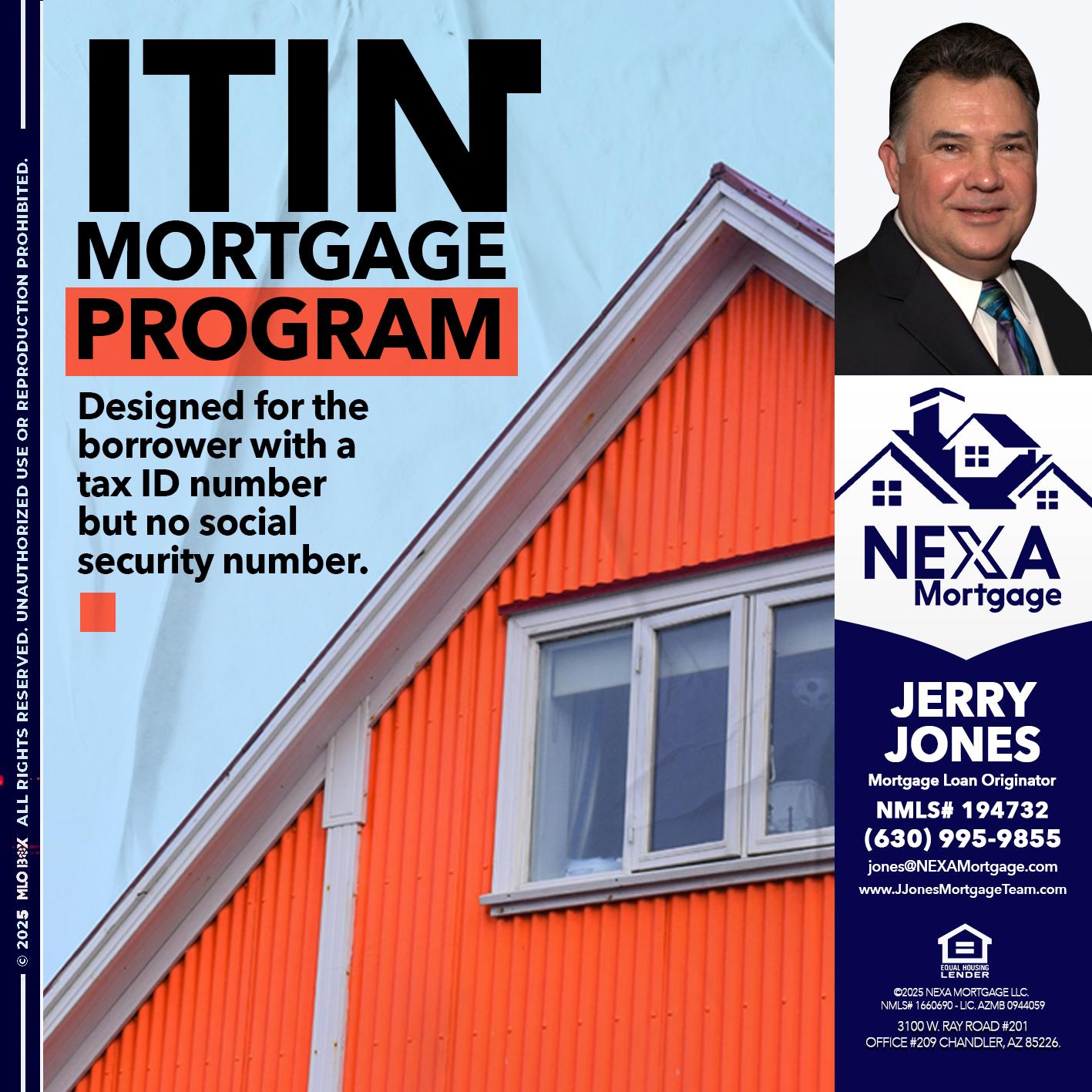 ITIN PROGRAM - Jerry Jones -Mortgage Loan Originator