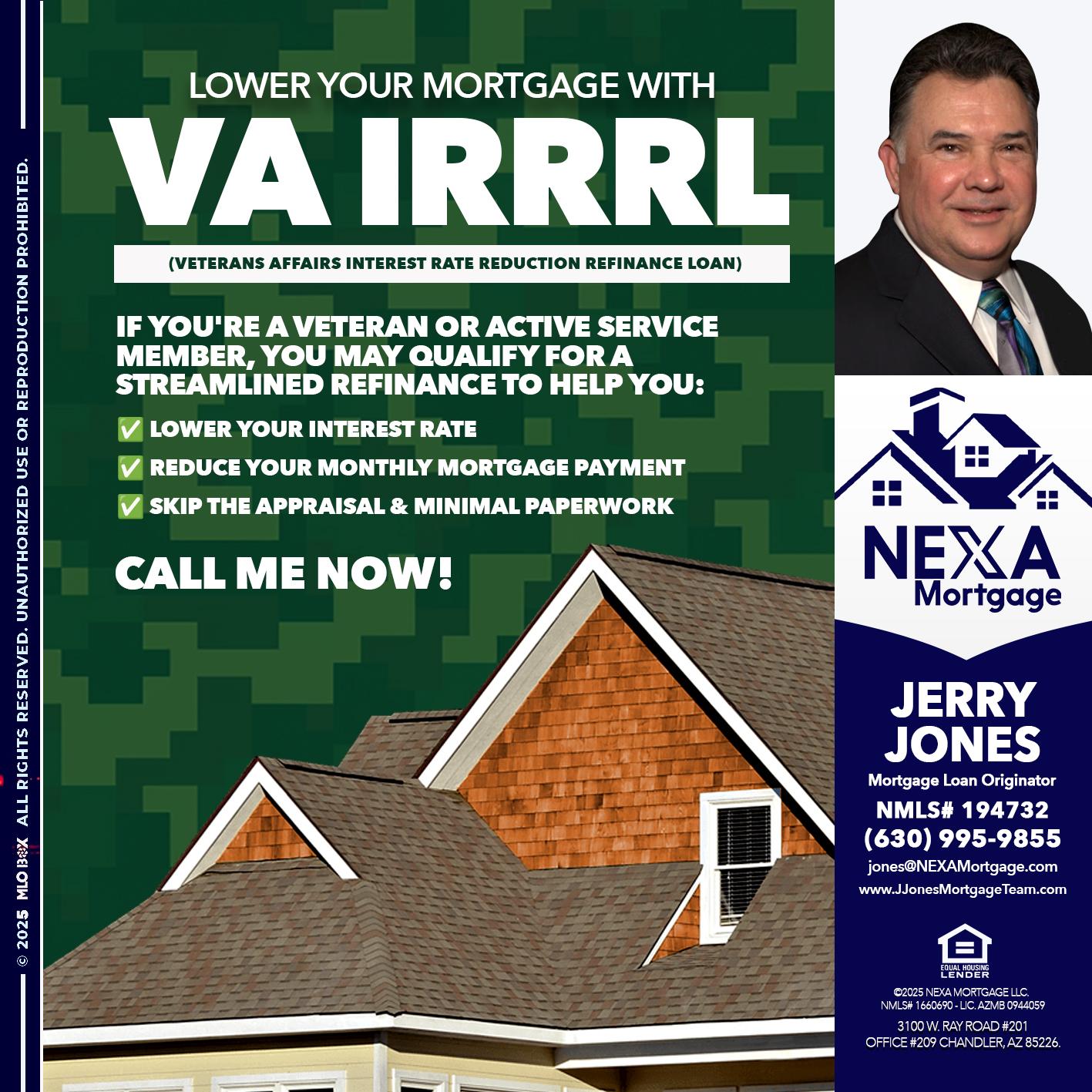 VA IRRRL - Jerry Jones -Mortgage Loan Originator
