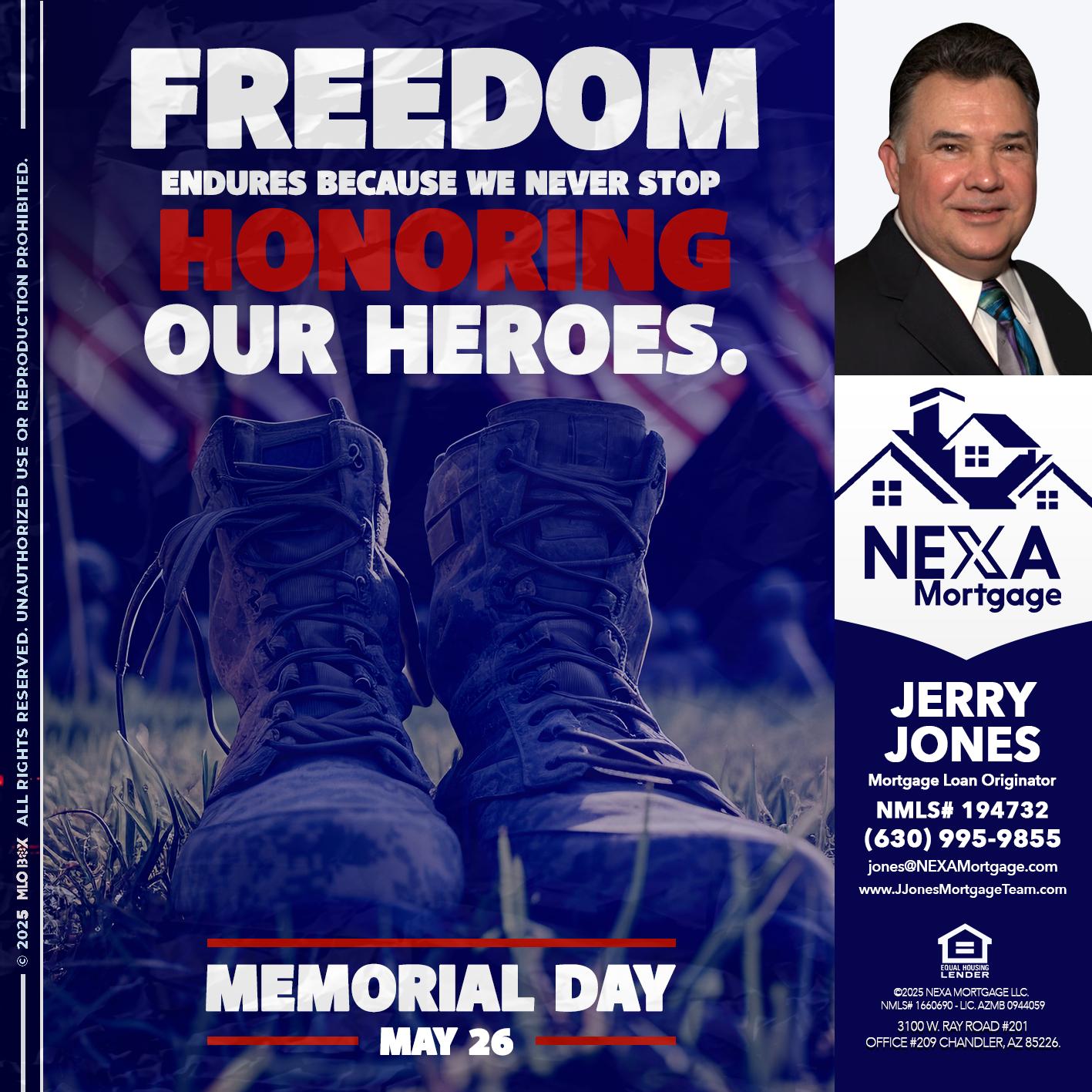 Memorial Day - Jerry Jones -Mortgage Loan Originator