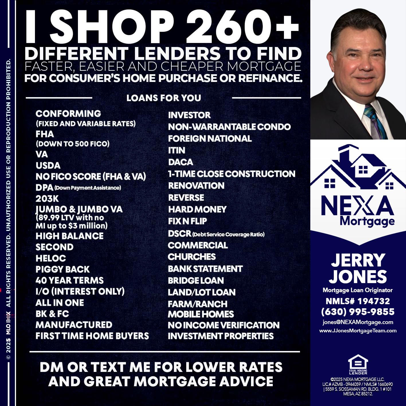 I SHOP +260 - Jerry Jones -Mortgage Loan Originator