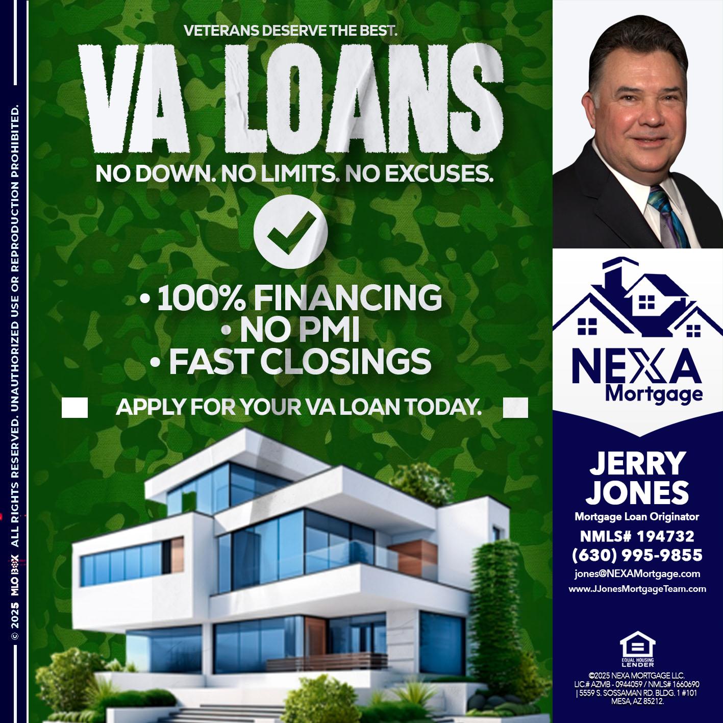 VA LOANS - Jerry Jones -Mortgage Loan Originator