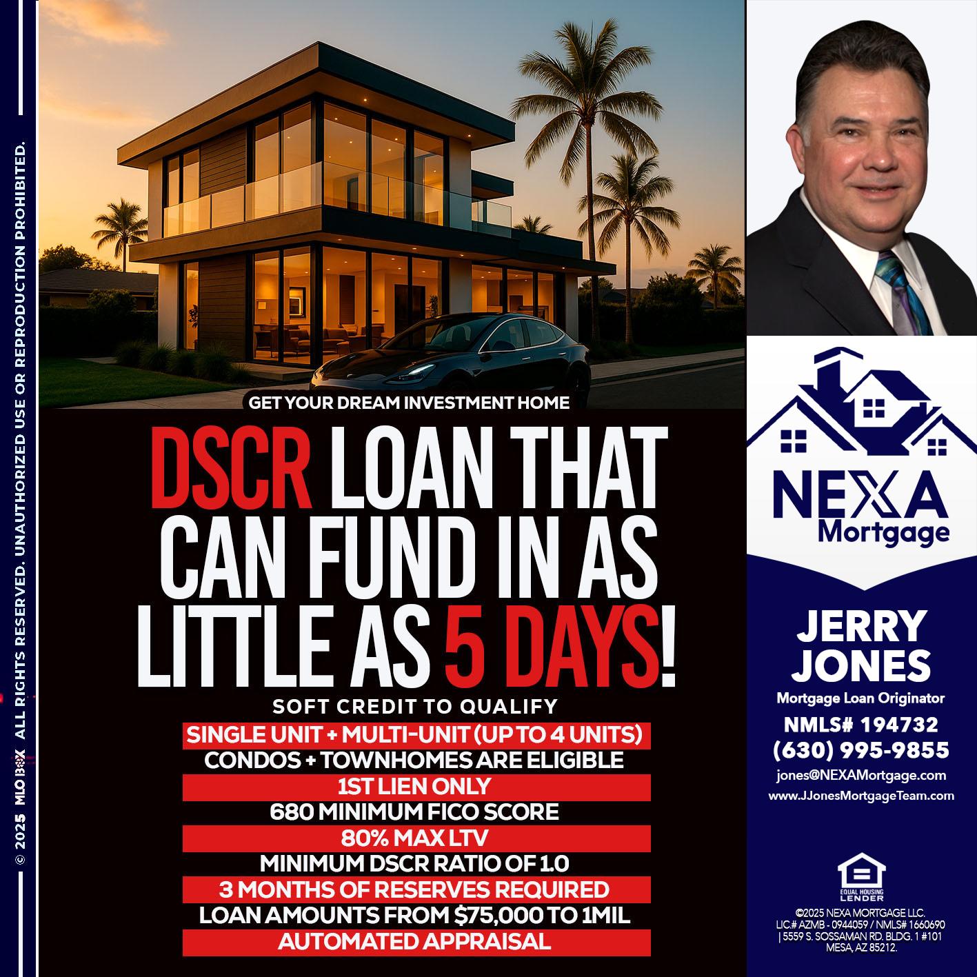 DSCR LOAN - Jerry Jones -Mortgage Loan Originator