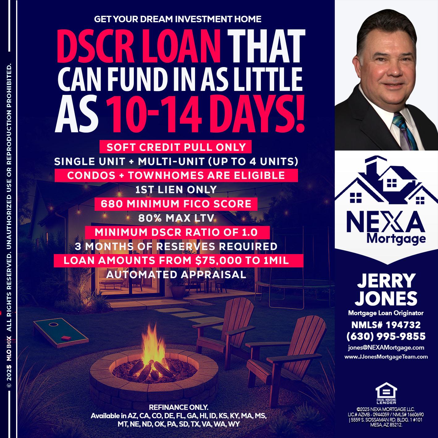DSCR LOAN - Jerry Jones -Mortgage Loan Originator