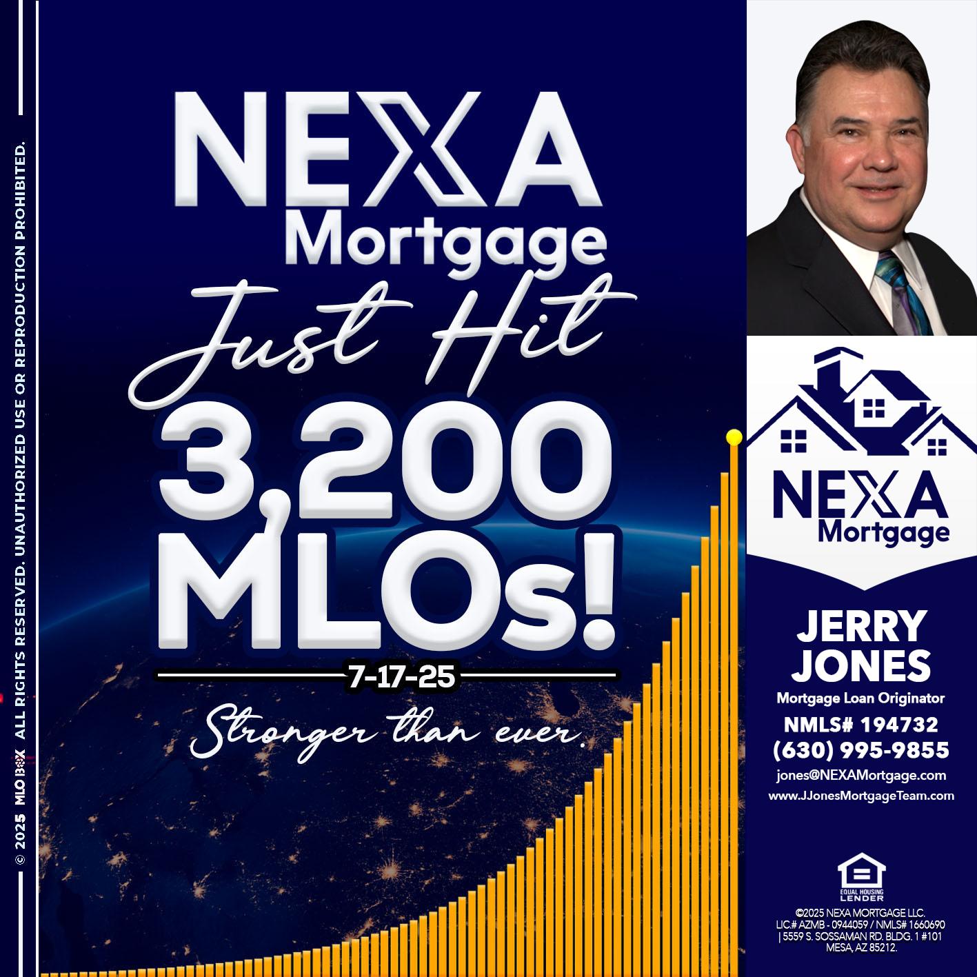 JUST HIT 3,200 MLOs - Jerry Jones -Mortgage Loan Originator