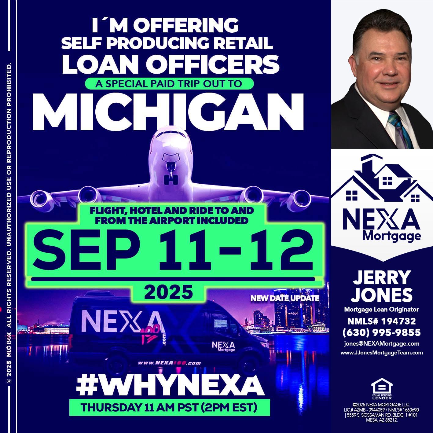 michigan sep 11-12 - Jerry Jones -Mortgage Loan Originator