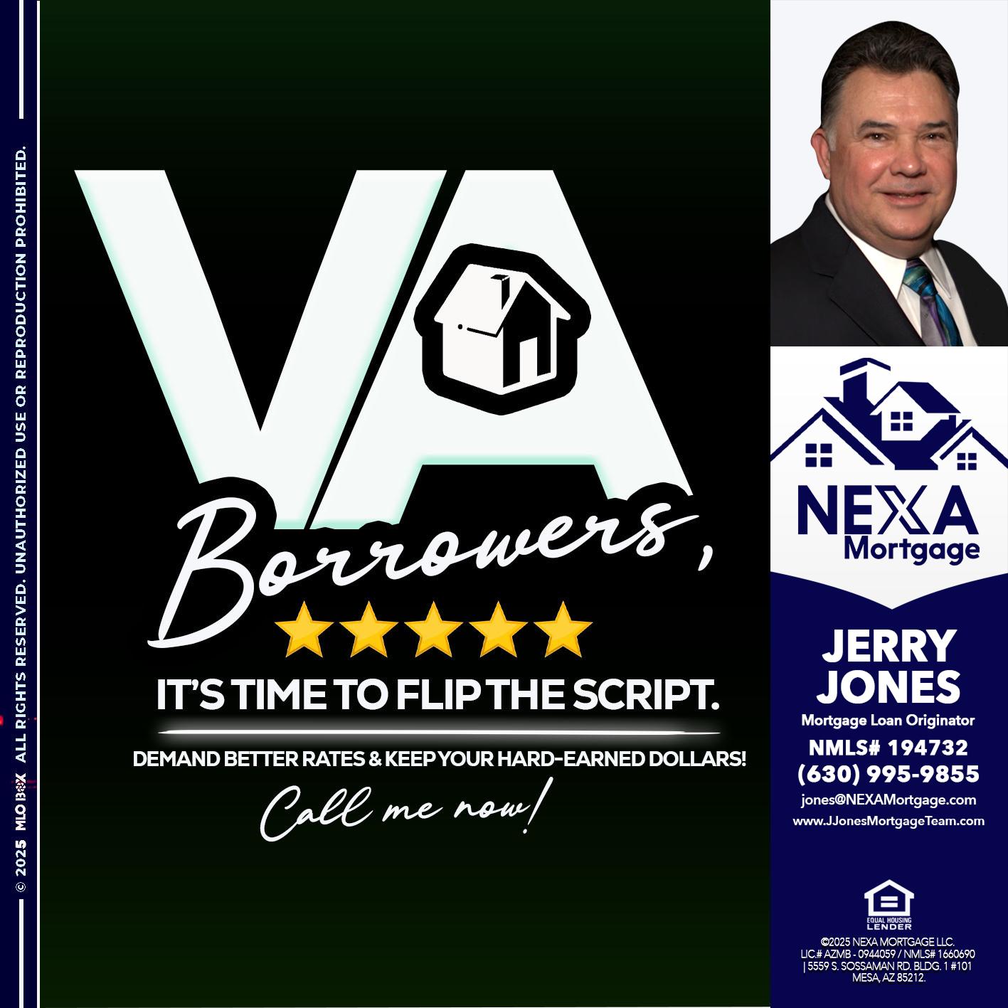 VA BORROWERS - Jerry Jones -Mortgage Loan Originator