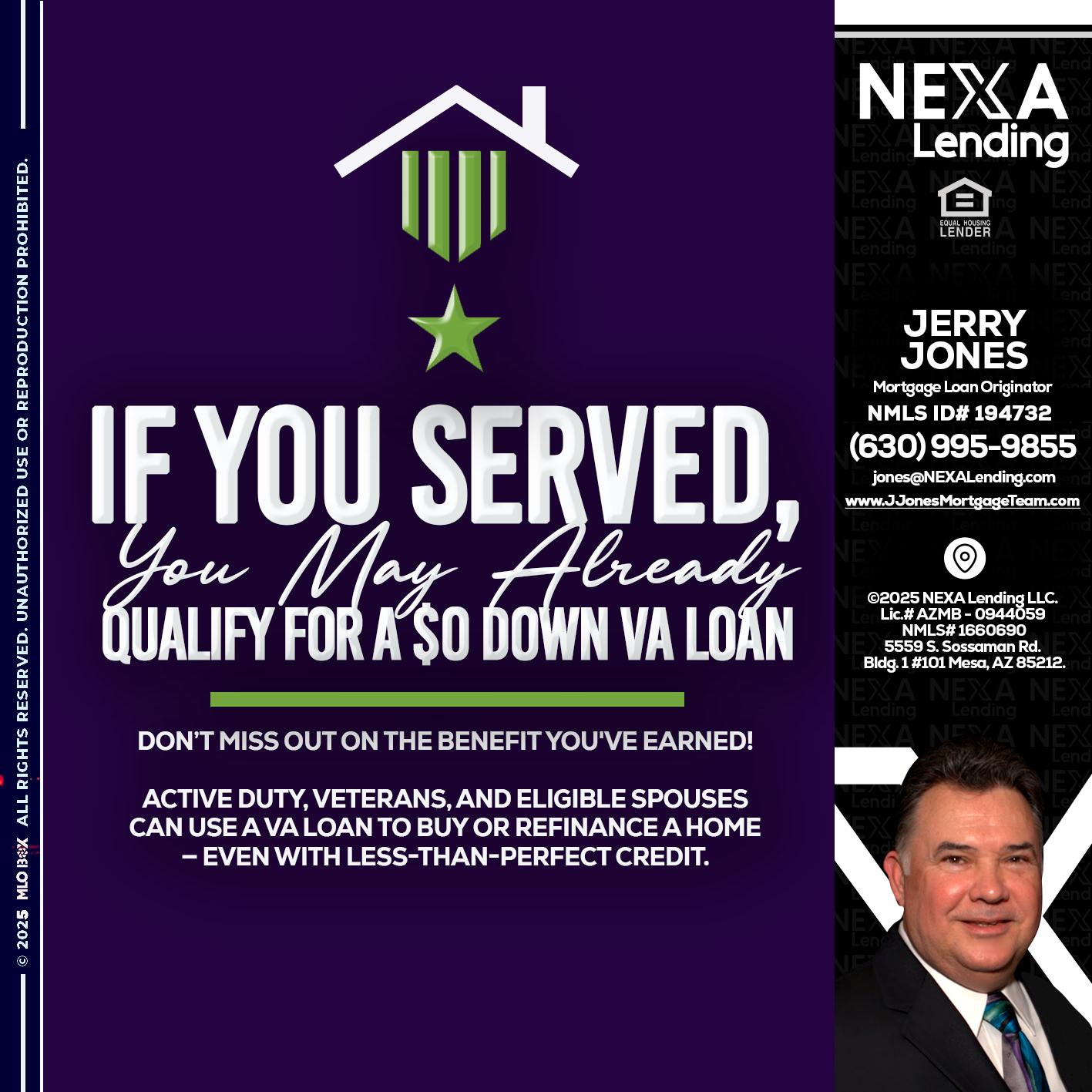 IF YOU SERVED - Jerry Jones -Mortgage Loan Originator