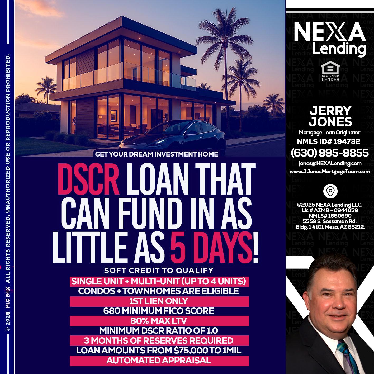 DSCR - Jerry Jones -Mortgage Loan Originator