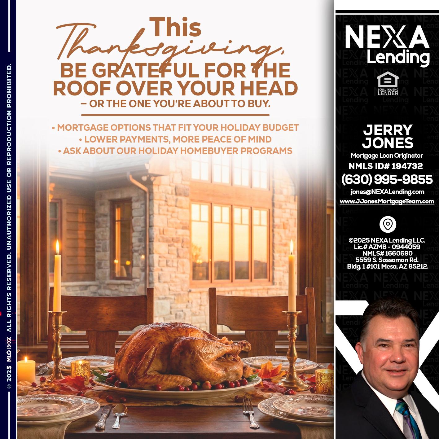 THIS THANKSGIVING - Jerry Jones -Mortgage Loan Originator