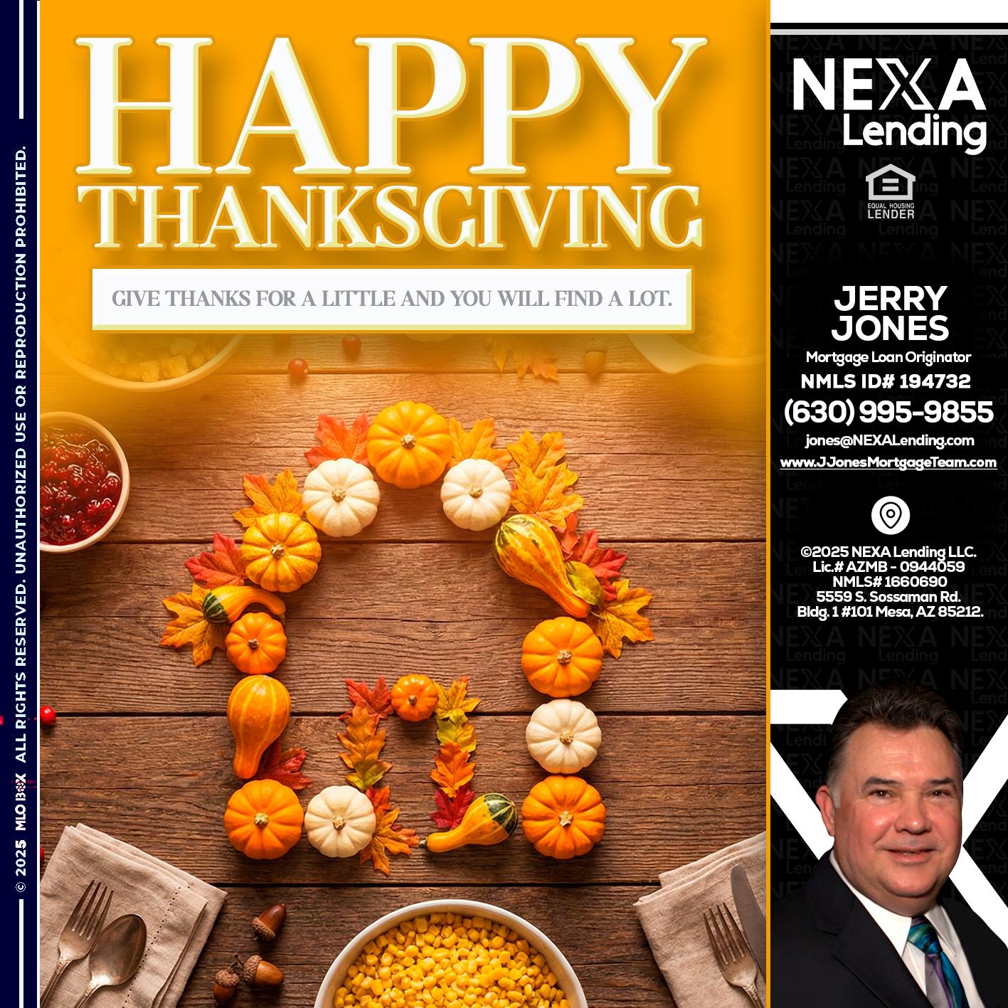 HAPPY THANKSGIVING - Jerry Jones -Mortgage Loan Originator