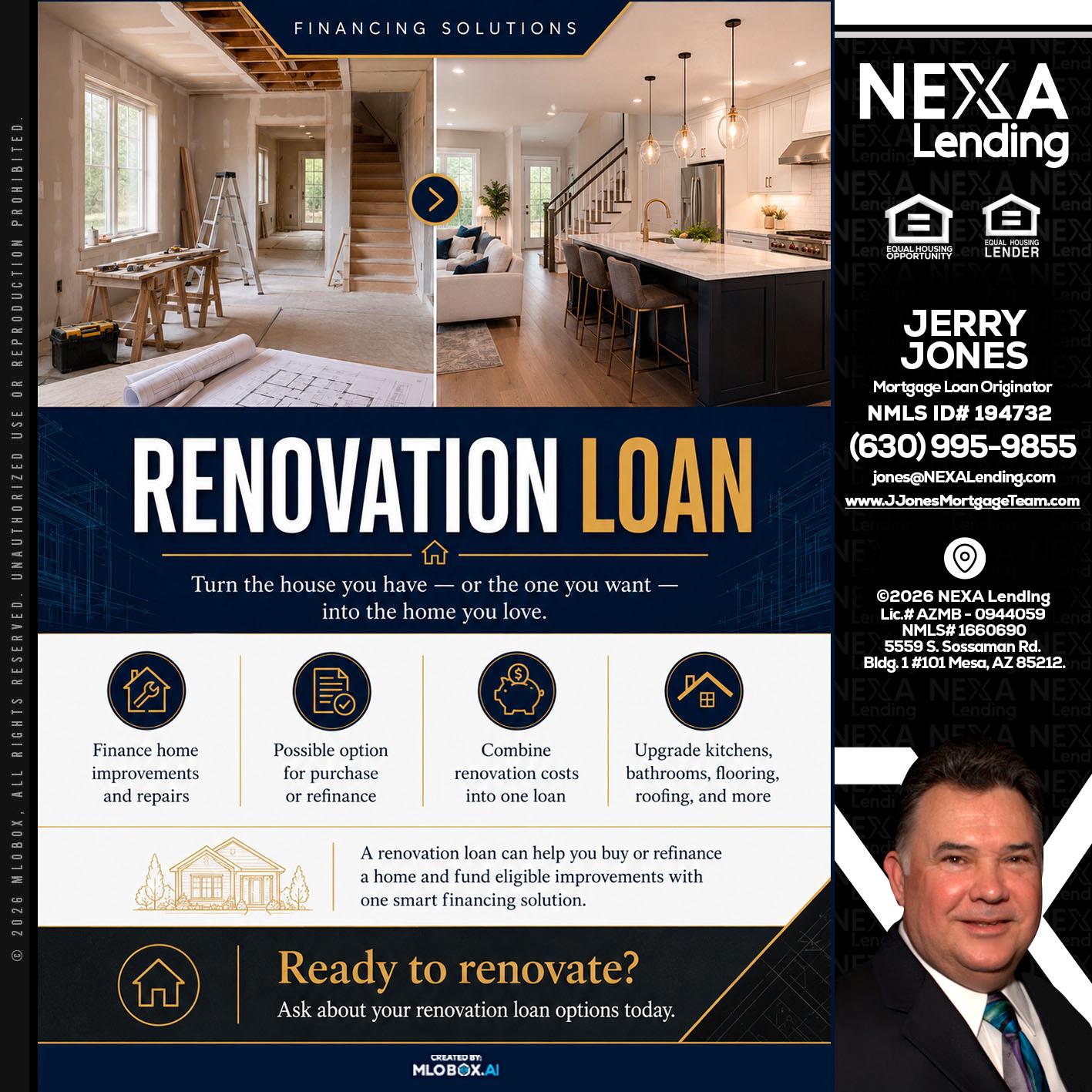 RENOVATION LOAN - Jerry Jones -Mortgage Loan Originator
