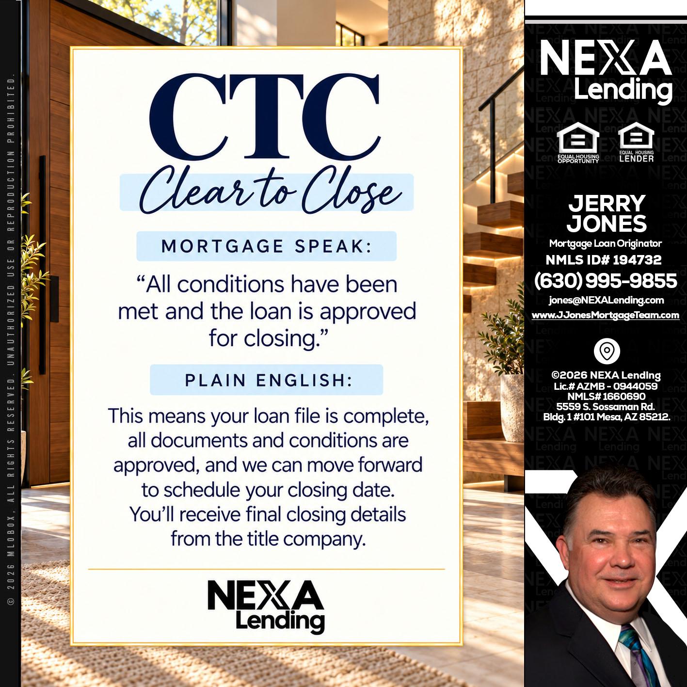 CLEAR TO CLOSE - Jerry Jones -Mortgage Loan Originator